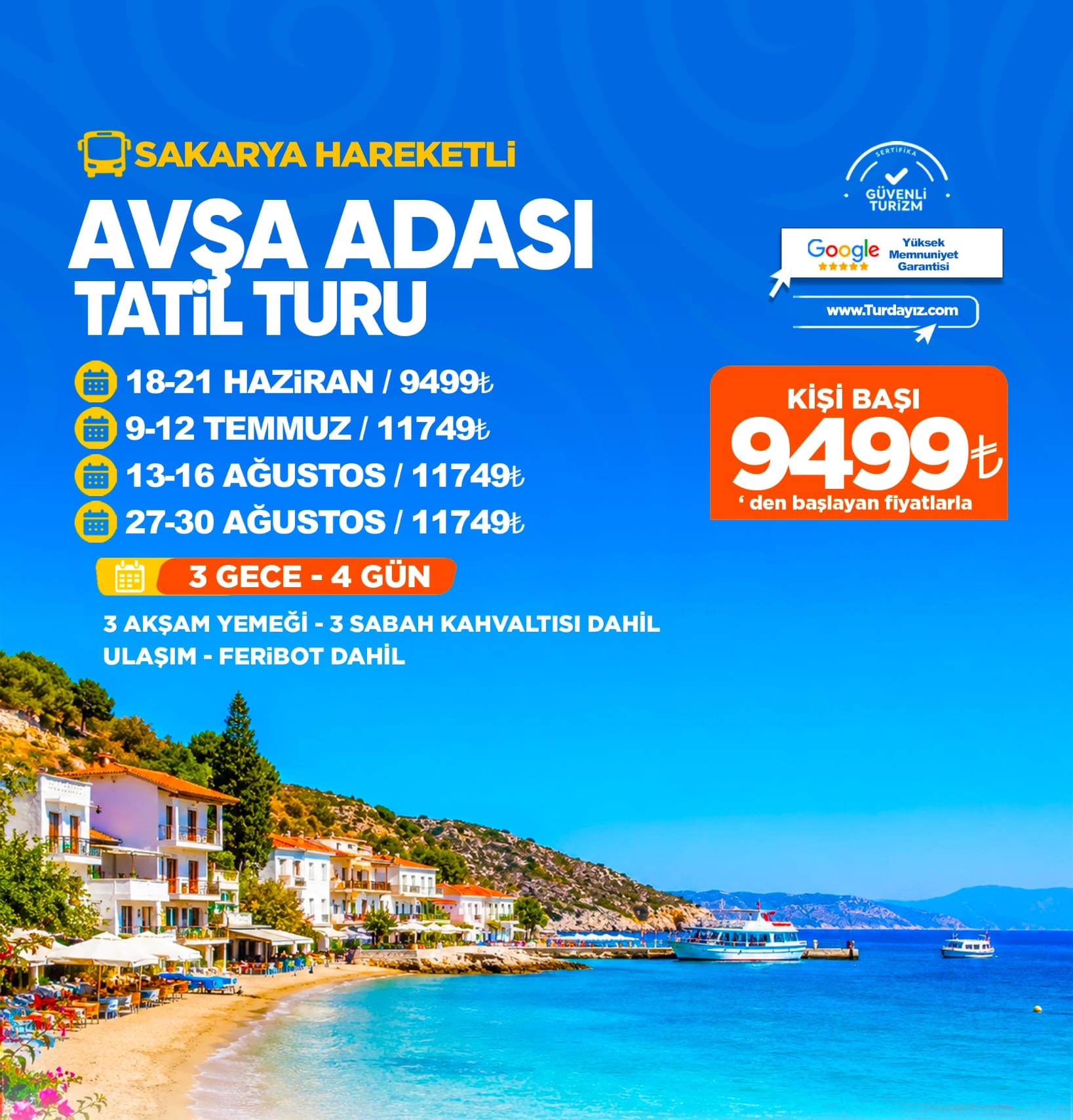 AVŞA ADASI TATİL TURU